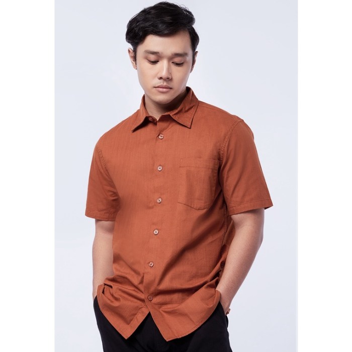 Burnt orange mens dress shirt