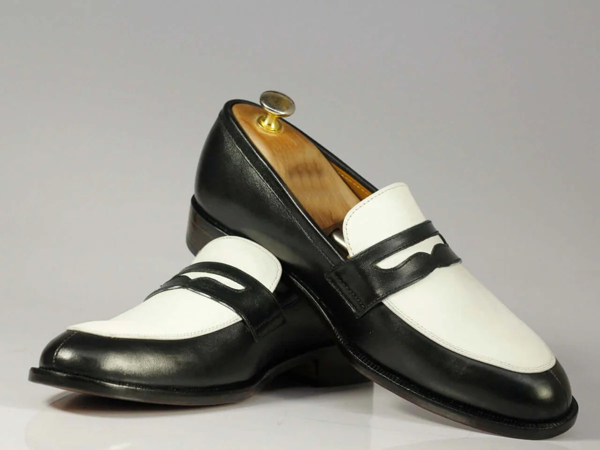 Mens dress shoes black and white