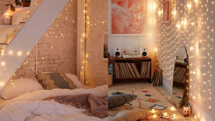 How to decorate room with string lights