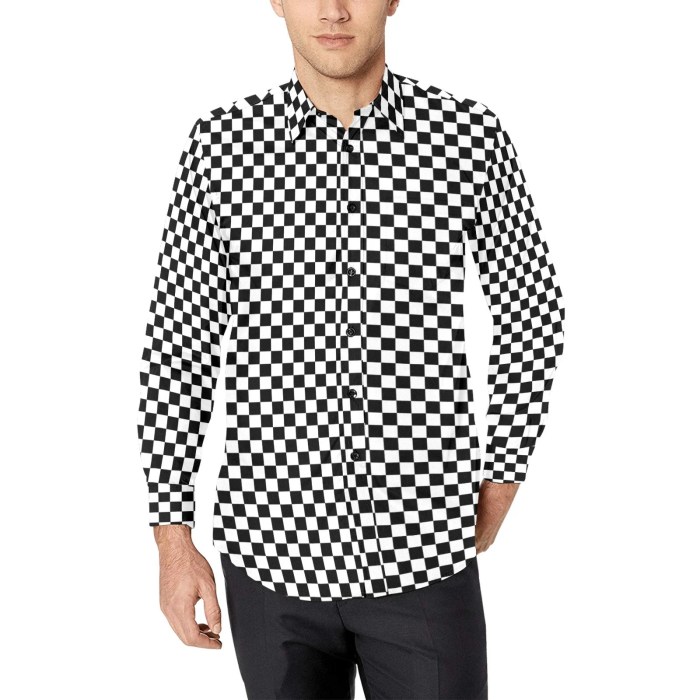 Black checkered dress shirt mens